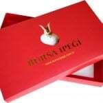 Kırmızı eşarp kutusu